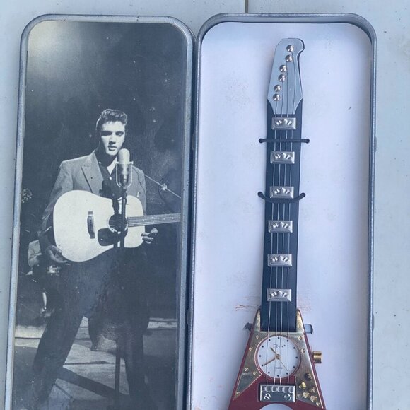NEW Vintage 2002 Limited Edition 50th Anniversary Elvis Presley Guitar Watch - Picture 5 of 6
